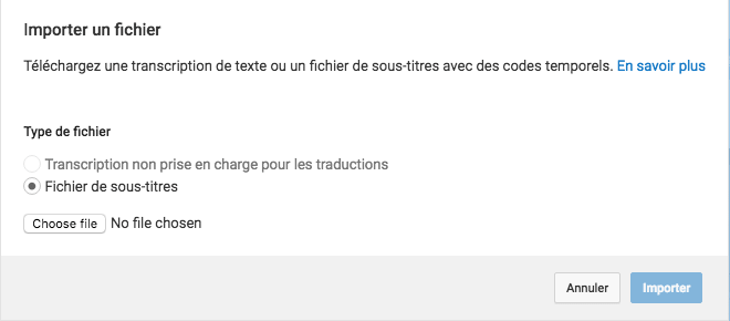 importer sous-titres